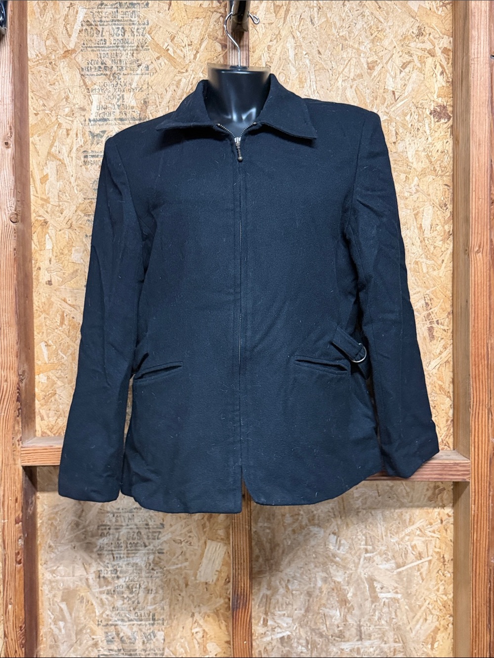 Sag Harbor Women’s Black Zip-Front Jacket 100% Pure Wool